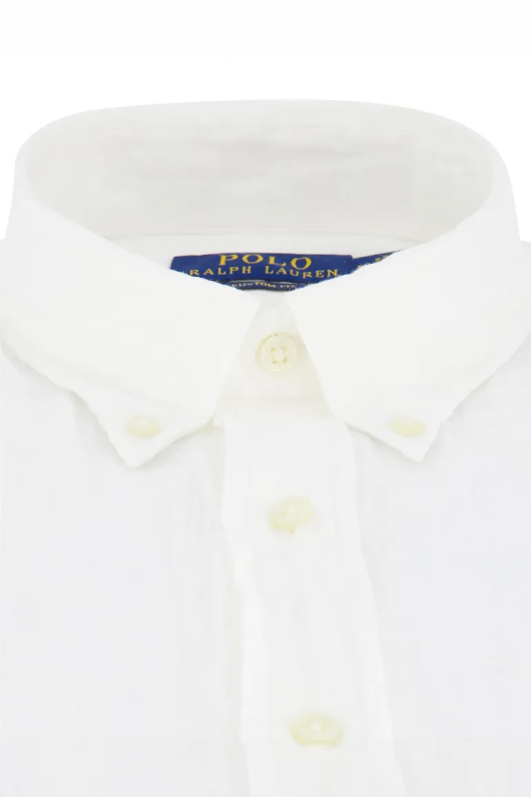 Polo Ralph Lauren Custom Fit overhemd wit linnen