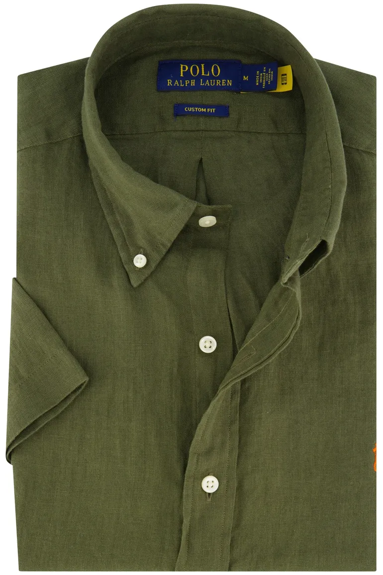 Polo Ralph Lauren overhemd mosgroen Custom Fit