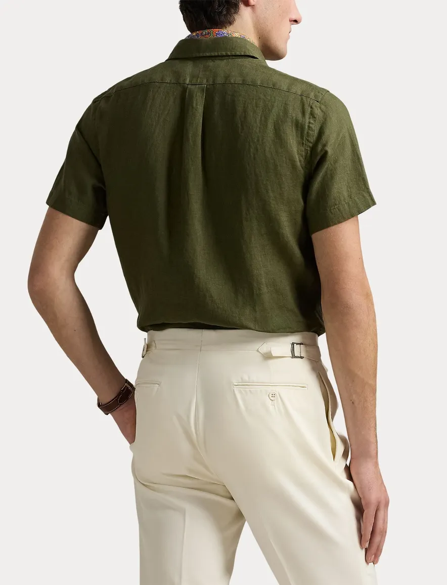 Polo Ralph Lauren overhemd mosgroen Custom Fit