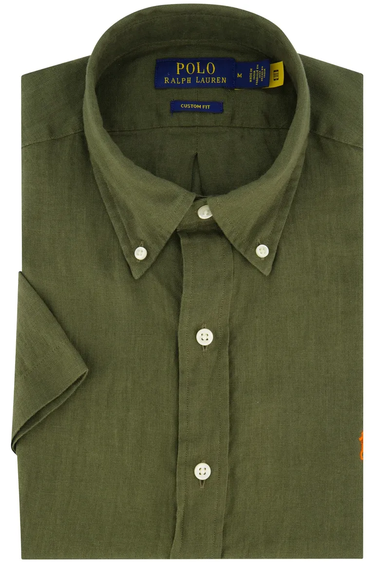 Polo Ralph Lauren overhemd mosgroen Custom Fit