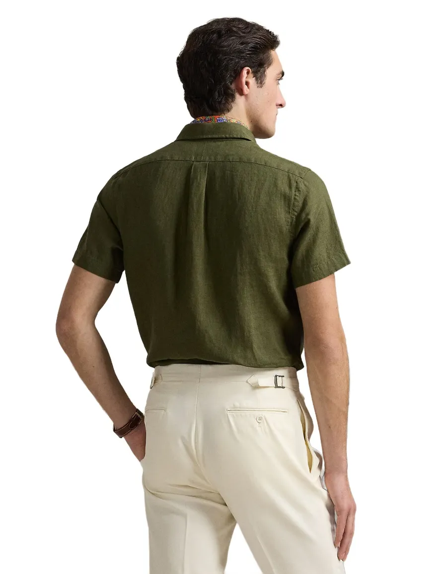 Polo Ralph Lauren overhemd mosgroen Custom Fit