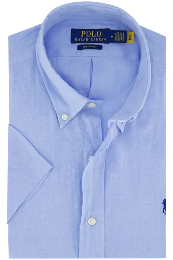 Polo Ralph Lauren Polo Ralph Lauren overhemd korte mouw lichtblauw linnen