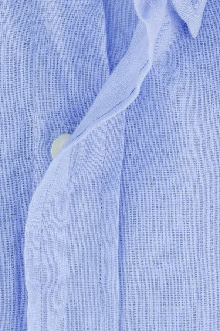 Polo Ralph Lauren overhemd korte mouw lichtblauw custom fit