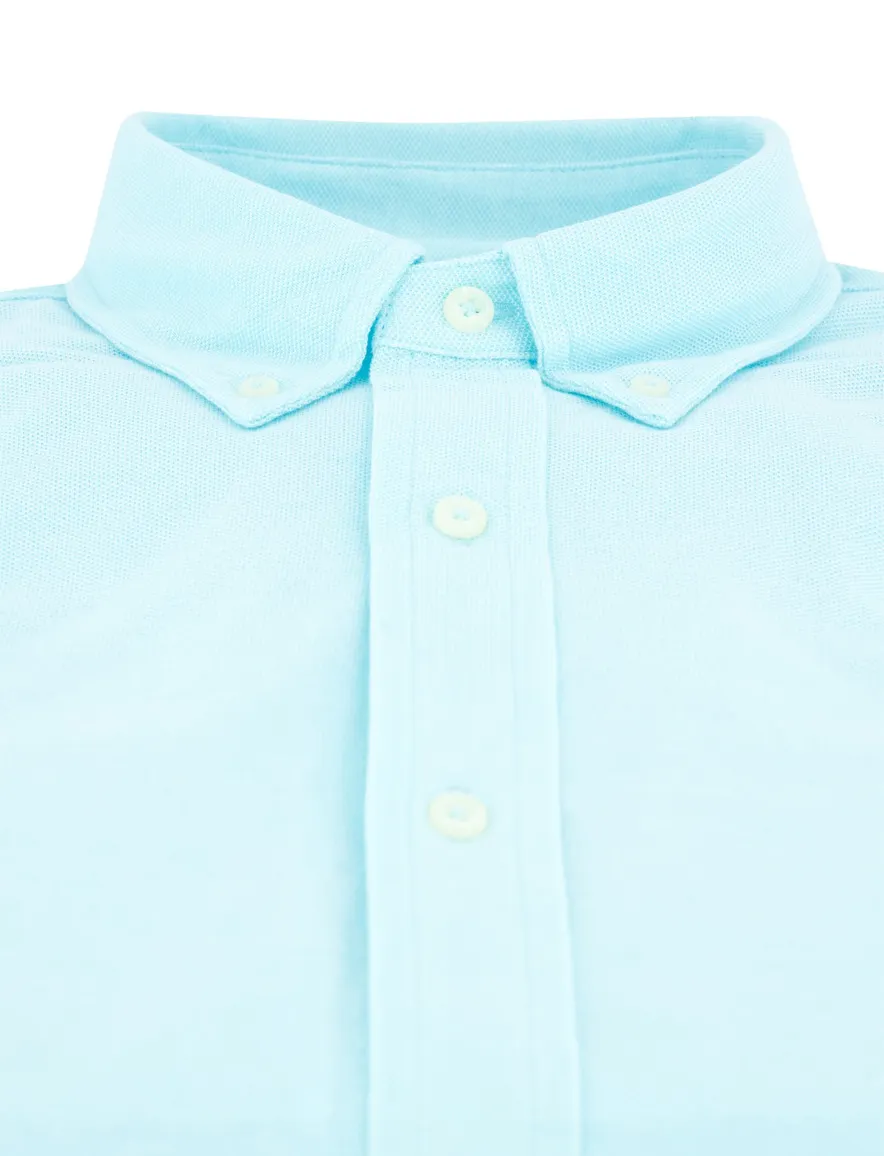 Overhemd Polo Ralph Lauren lichtbla oxford groen