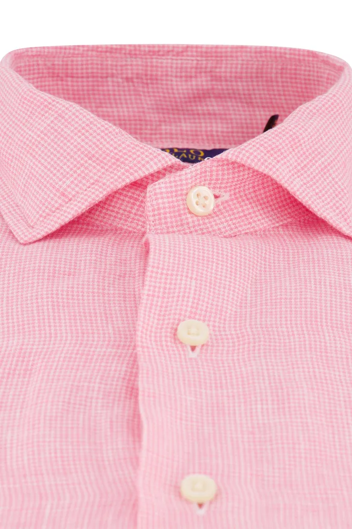 Polo Ralph Lauren overhemd roze linnen wide collar