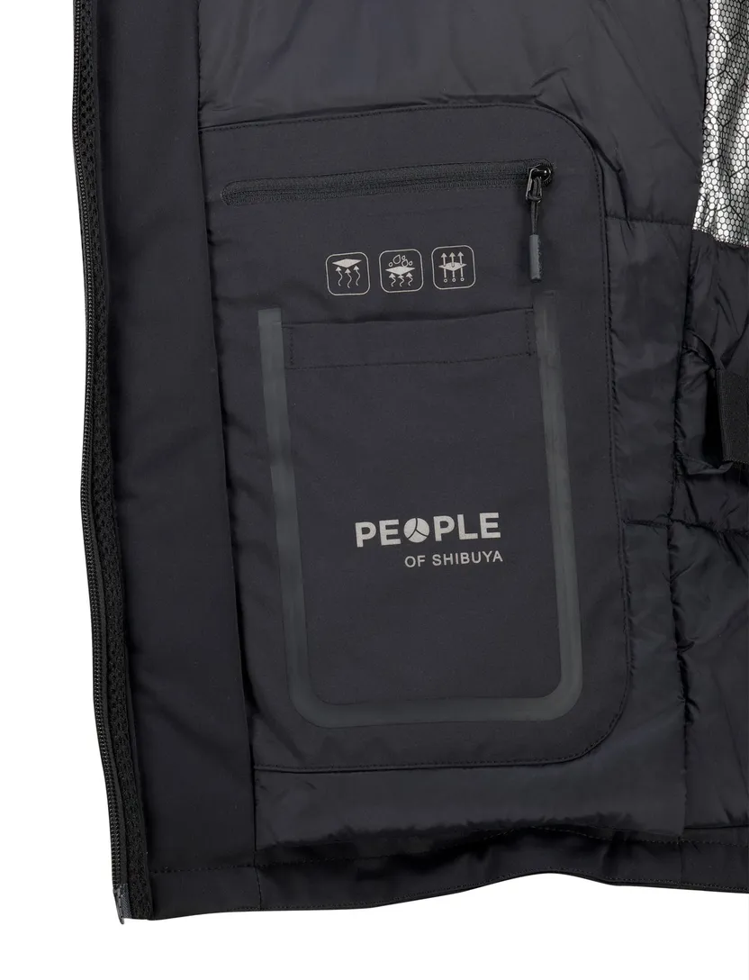 People of Shibuya jack zwart effen Primaloft normale fit