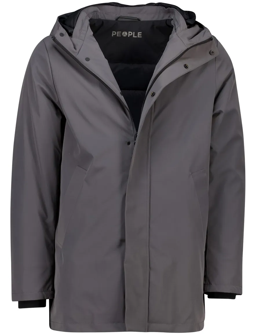 People of Shibuya jack donkergrijs polyamide