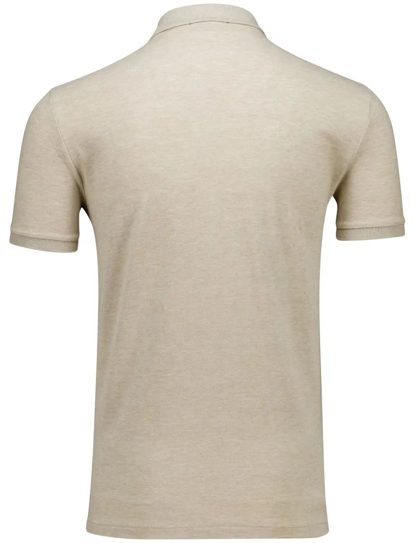 Poloshirt korte mouw Polo Ralph Lauren Custom Slim Fit beige gemêleerd