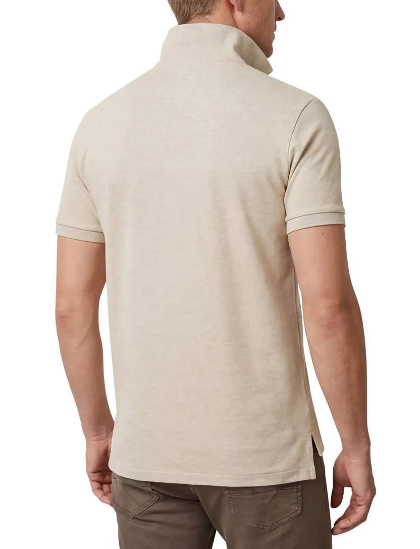 Poloshirt korte mouw Polo Ralph Lauren Custom Slim Fit beige gemêleerd