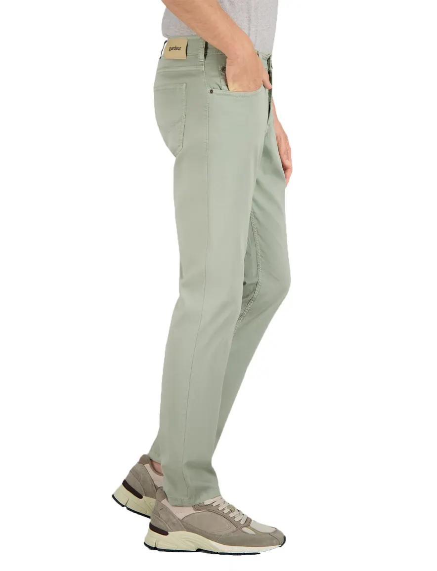 Gardeur broek groen normale fit katoen
