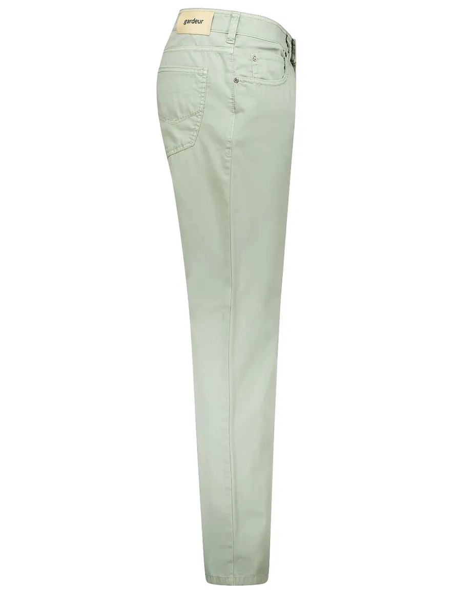 Gardeur broek groen normale fit katoen