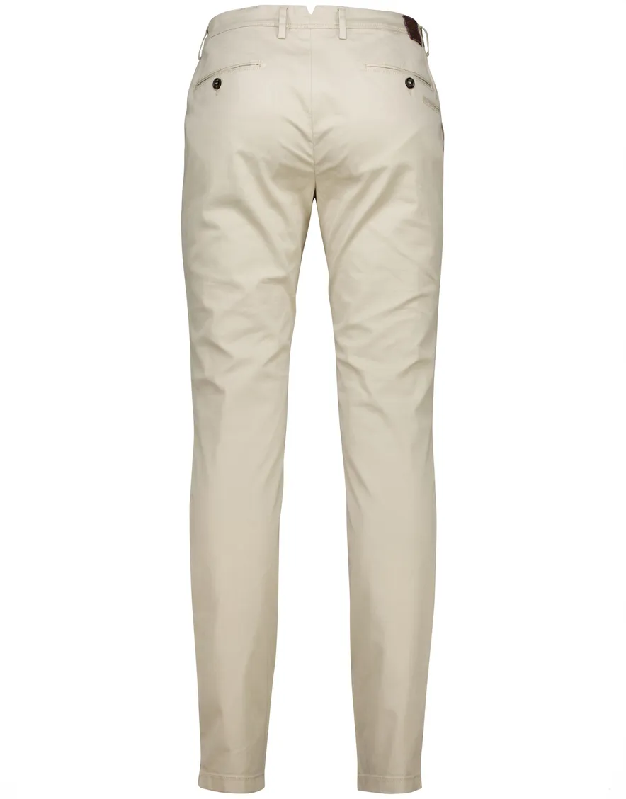 Gardeur Pantalon beige katoen effen