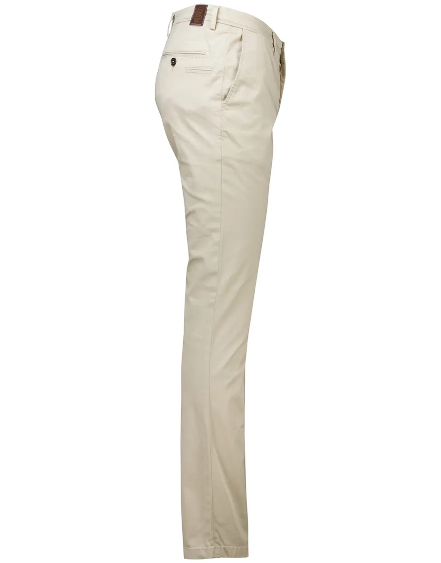 Gardeur Pantalon beige katoen effen