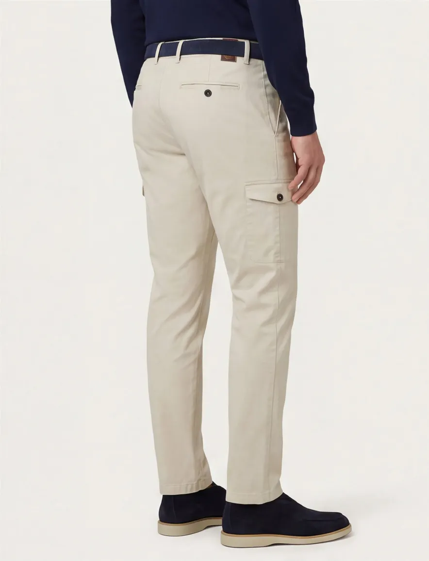 Gardeur Subway cargo creme effen normale fit