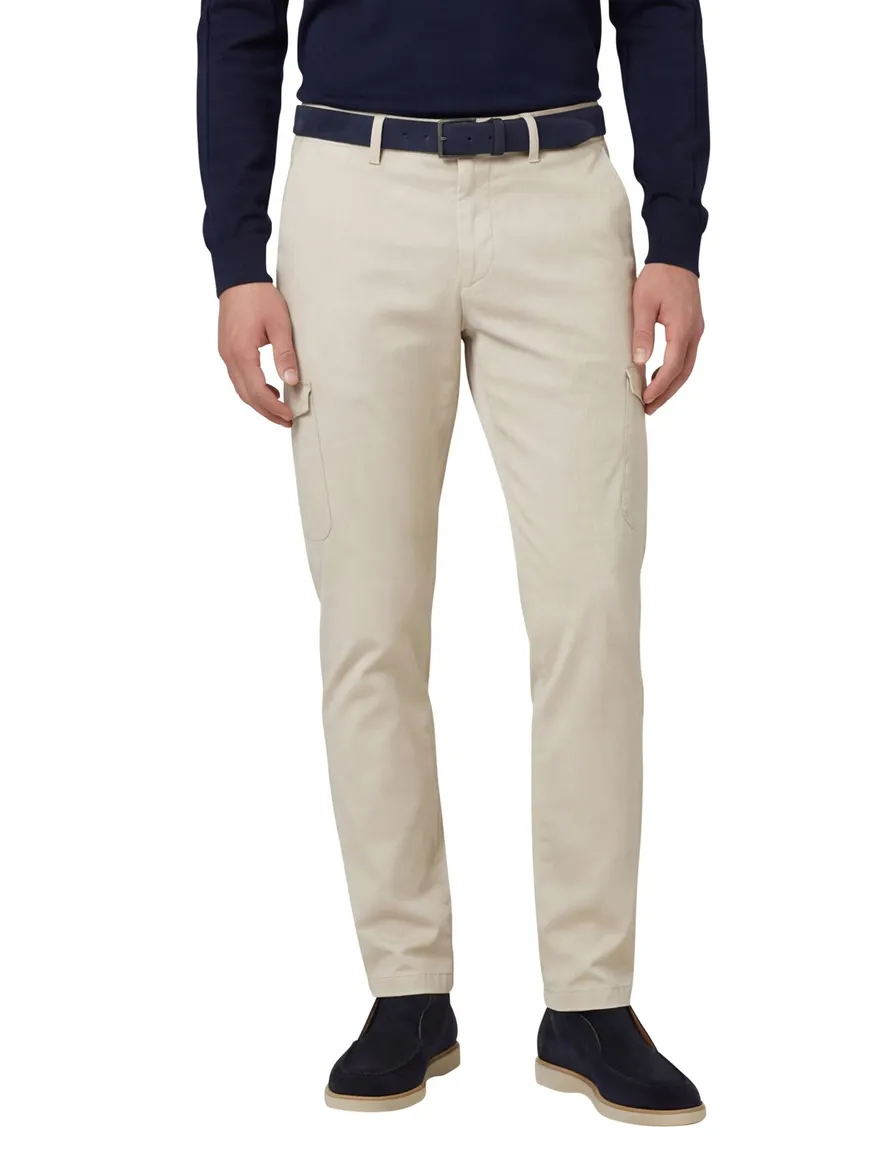 Gardeur Subway cargo creme effen normale fit
