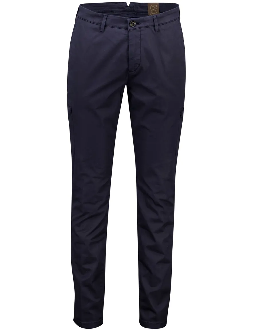 Gardeur Pantalon donkerblauw slim fit effen