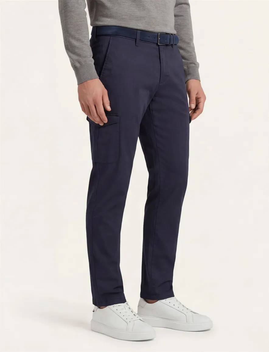 Gardeur Pantalon donkerblauw slim fit effen