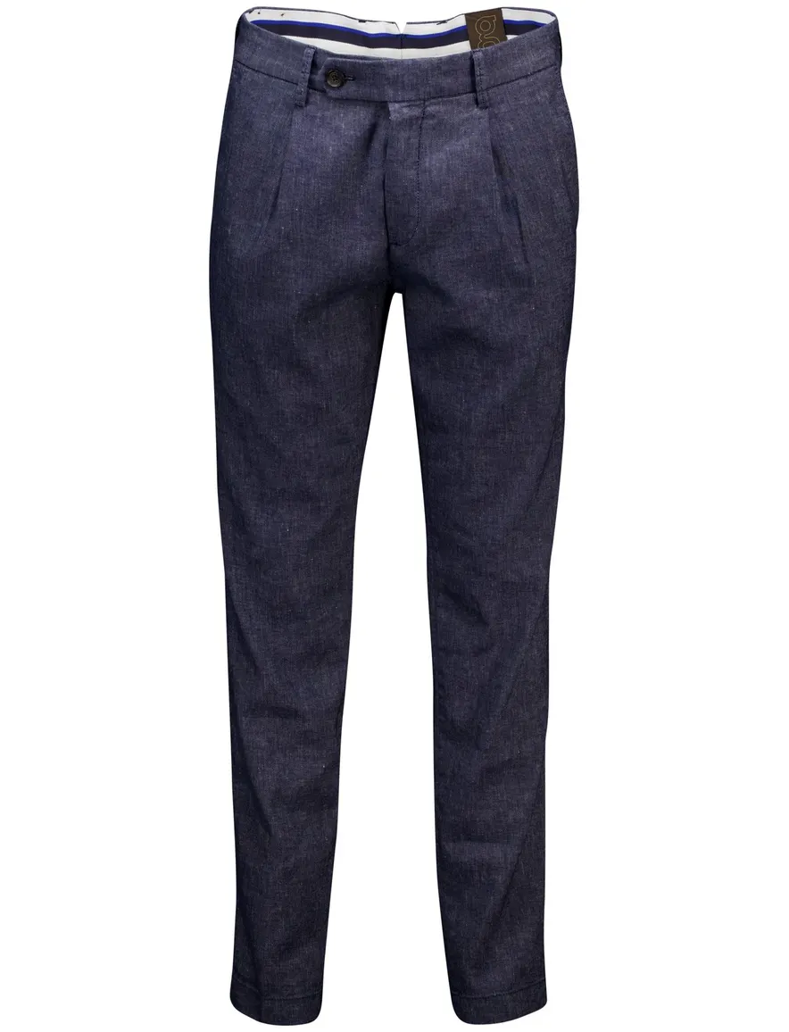 Gardeur Pantalon katoen blauw flatfront