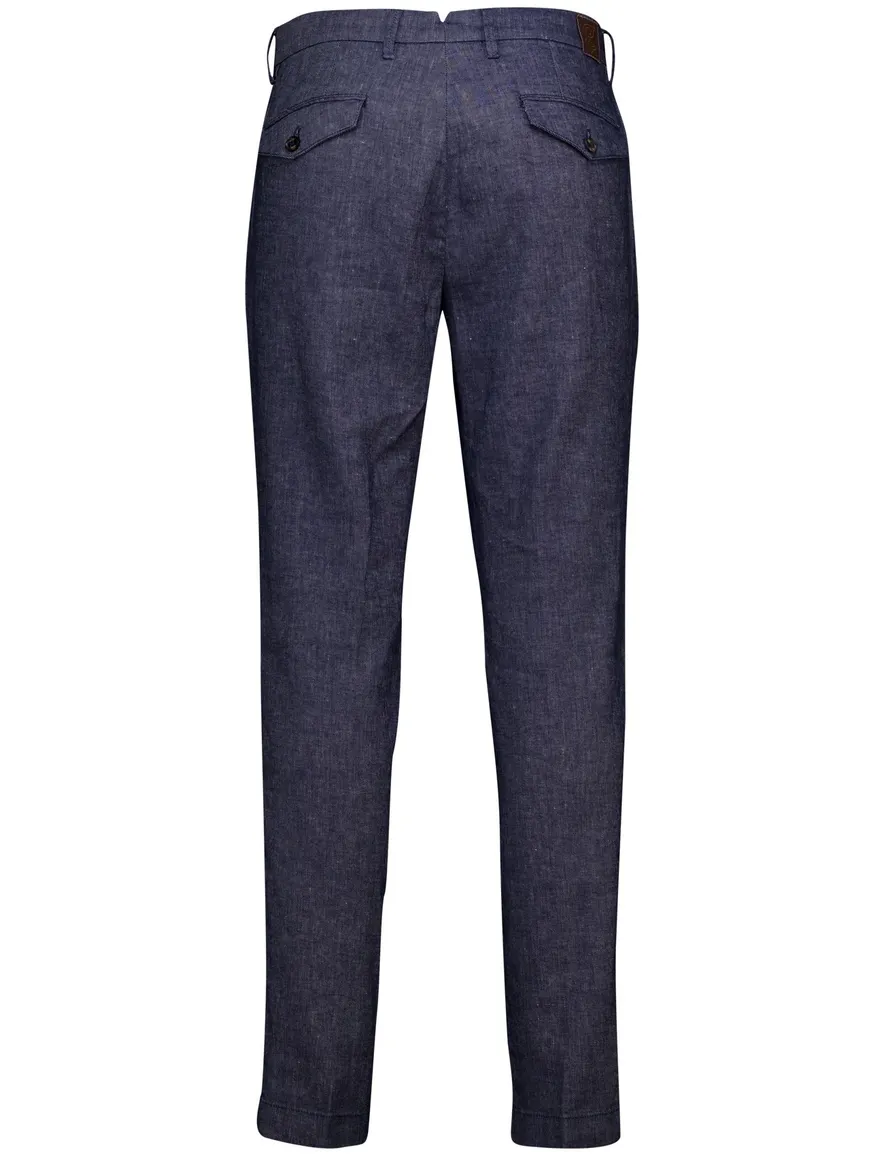 Gardeur Pantalon katoen blauw flatfront