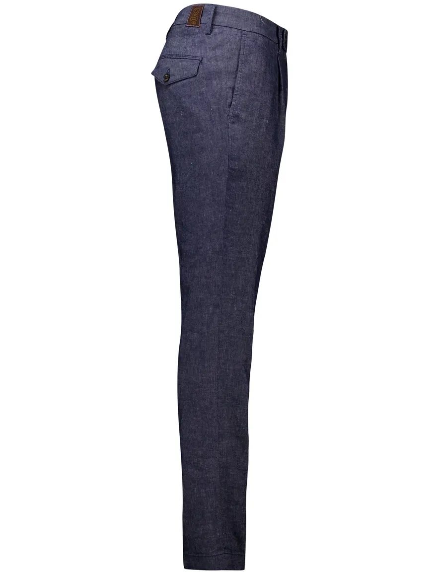 Gardeur Pantalon katoen blauw flatfront