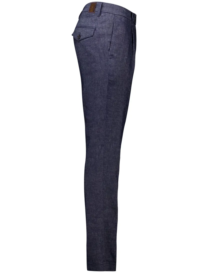 Gardeur Pantalon katoen donkerblauw flatfront katoen