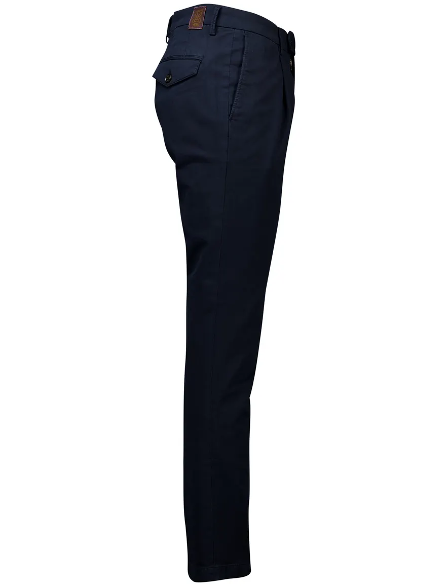 Gardeur Pantalon flatfront donkerblauw katoen