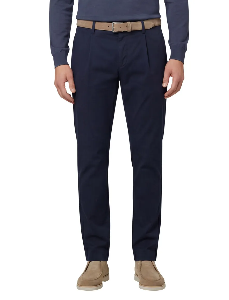 Gardeur Pantalon flatfront donkerblauw katoen