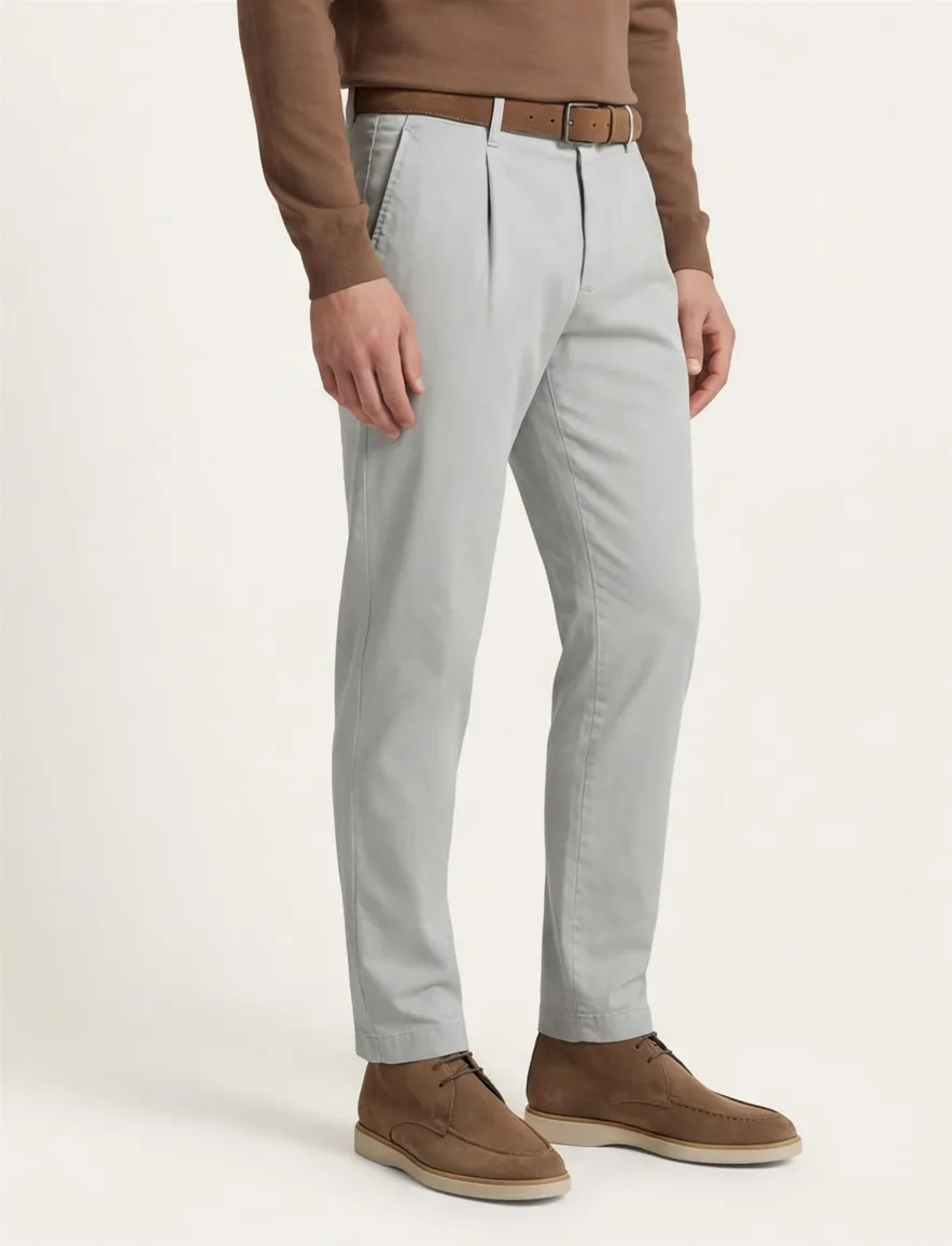 Gardeur Pantalon katoen grijs flatfront
