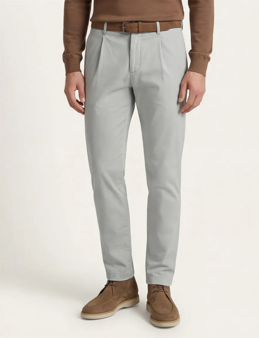 Gardeur Pantalon katoen grijs flatfront