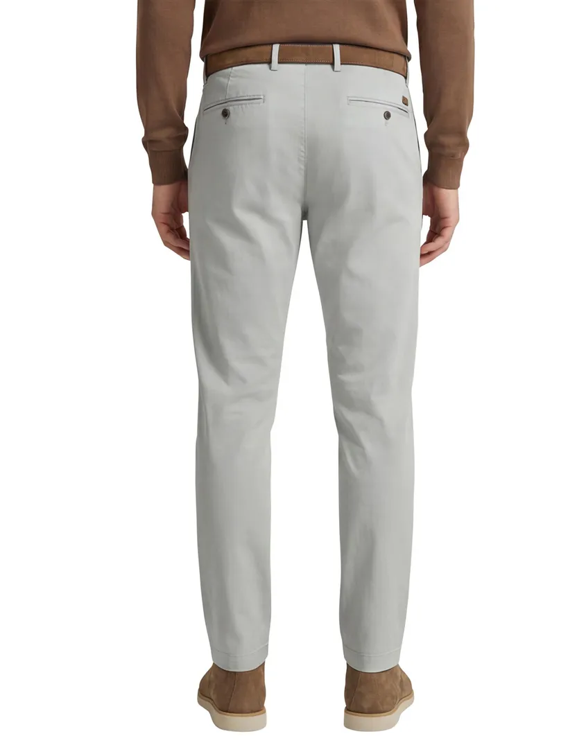 Gardeur Pantalon katoen grijs flatfront effen