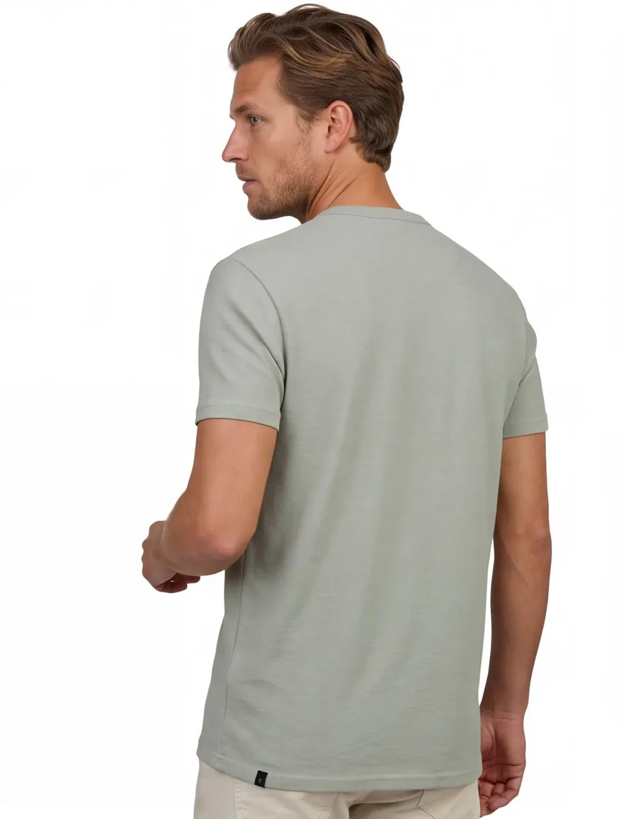 Butcher of Blue T-shirt groen effen katoen normale fit