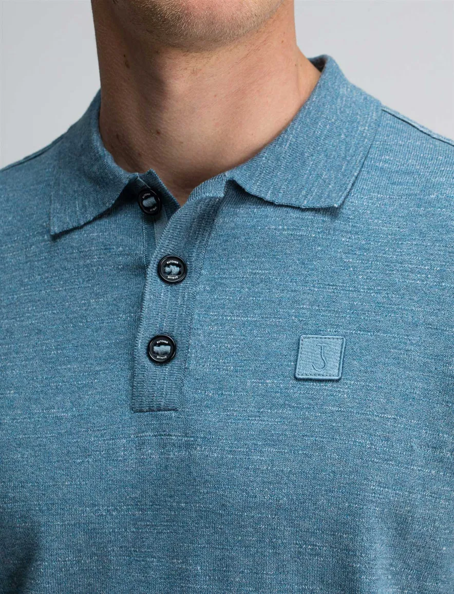 Butcher of Blue Clifden polo blauw katoen