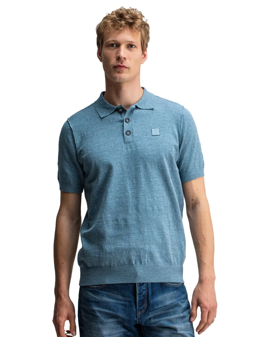 Butcher of Blue Clifden polo blauw katoen
