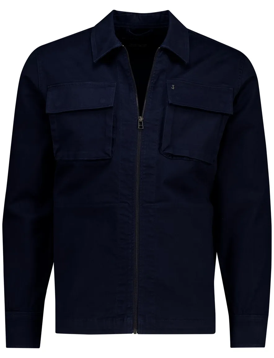 Butcher of Blue Sonam overshirt met rits donkerblauw
