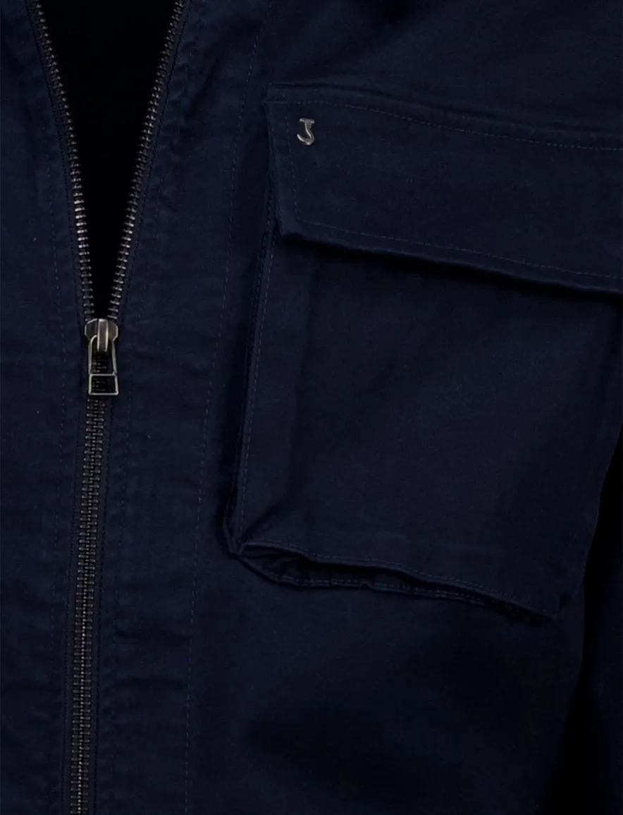 Butcher of Blue Sonam overshirt met rits donkerblauw