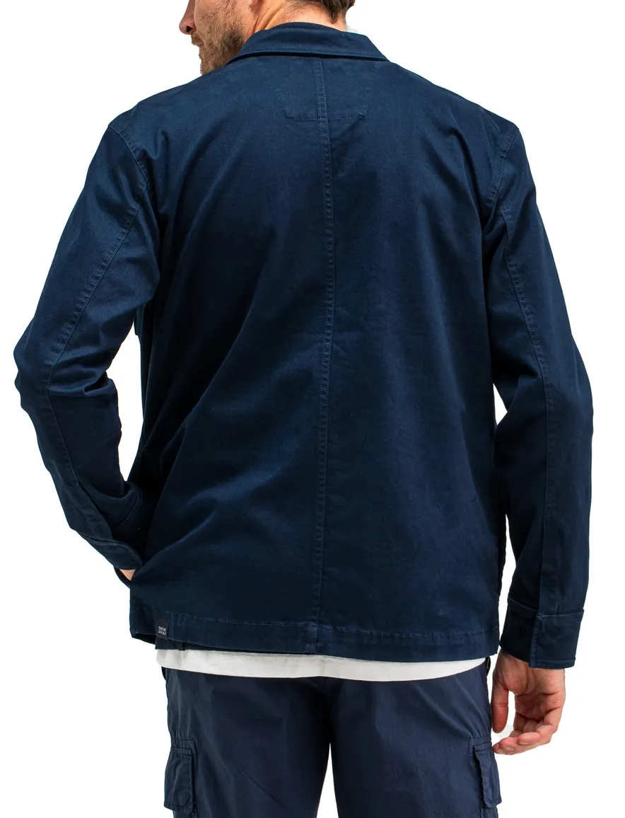 Butcher of Blue Sonam overshirt met rits donkerblauw