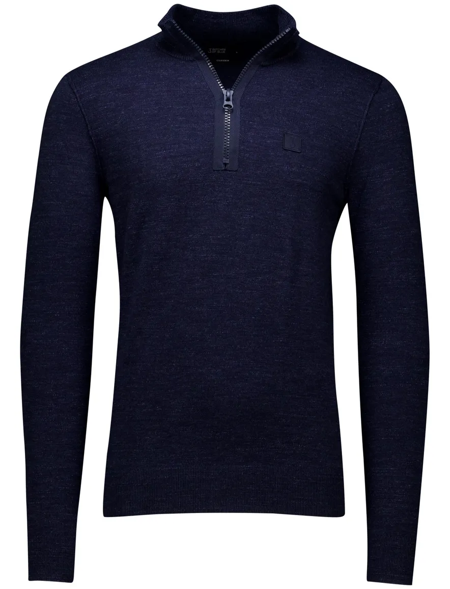 Butcher of Blue trui donkerblauw rits