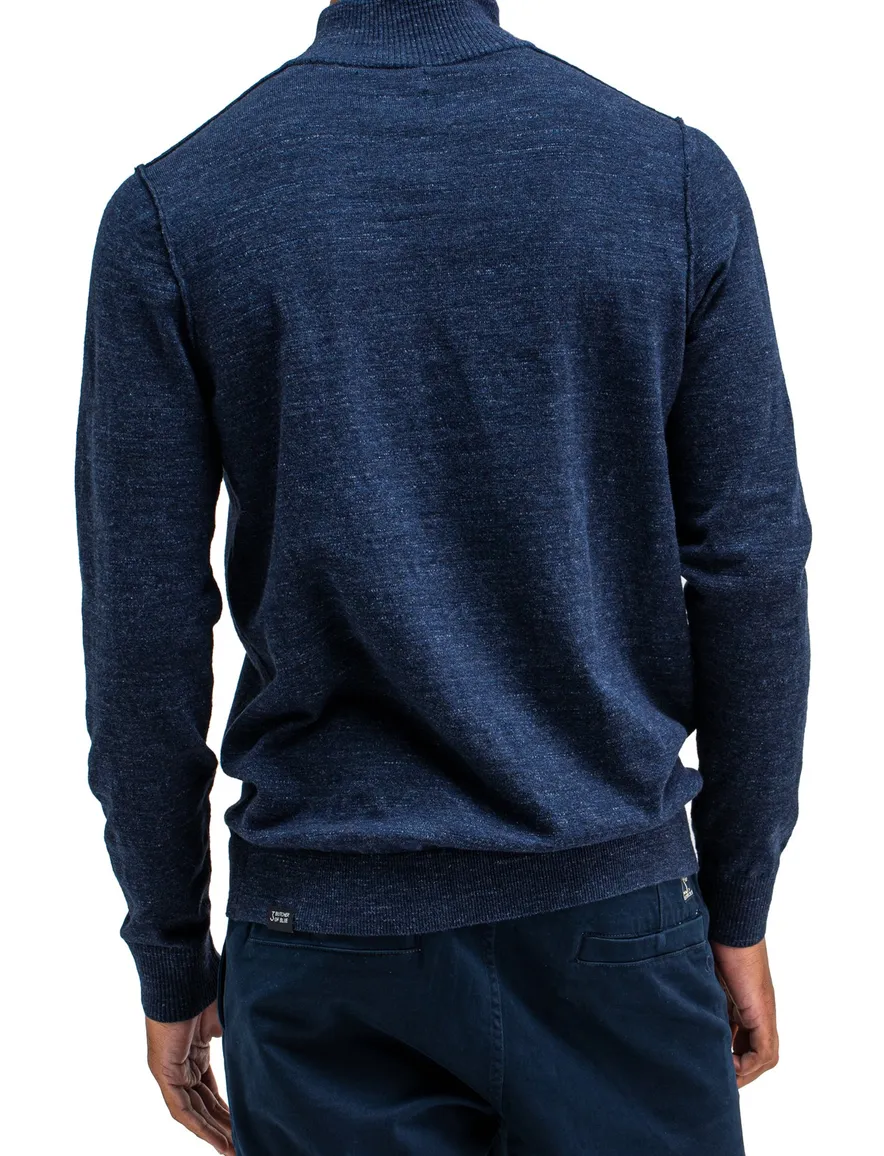 Butcher of Blue trui donkerblauw rits