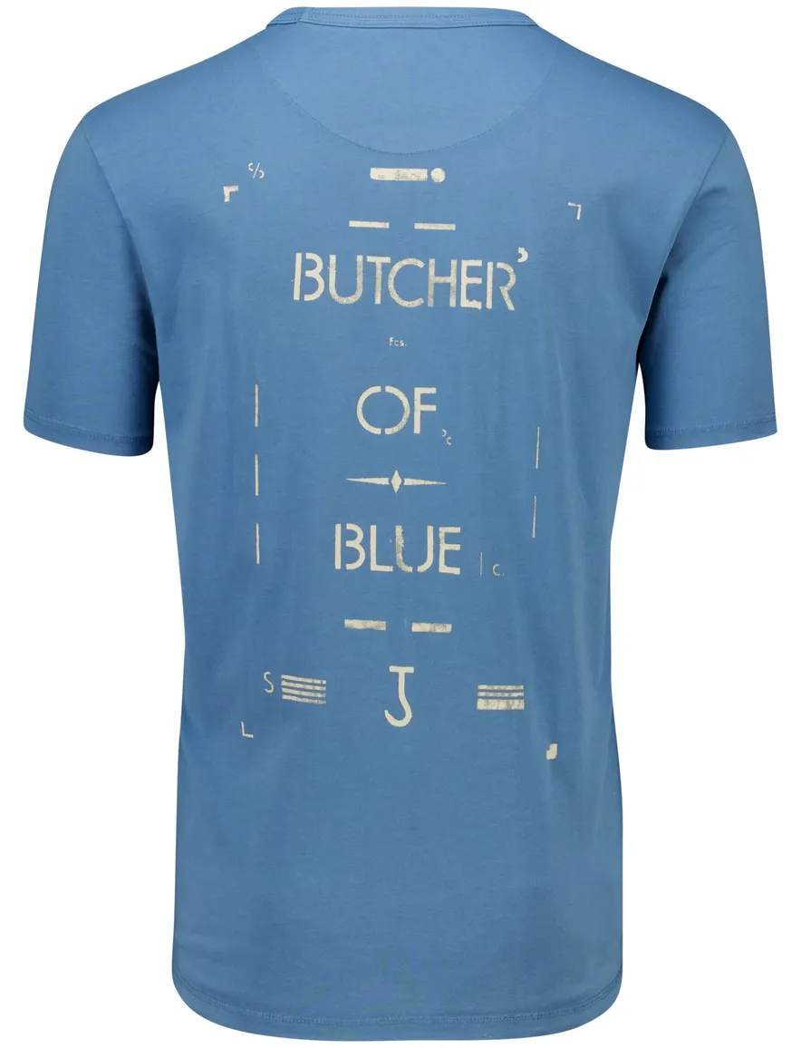 Butcher of Blue katoenen t-shirt blauw backprint