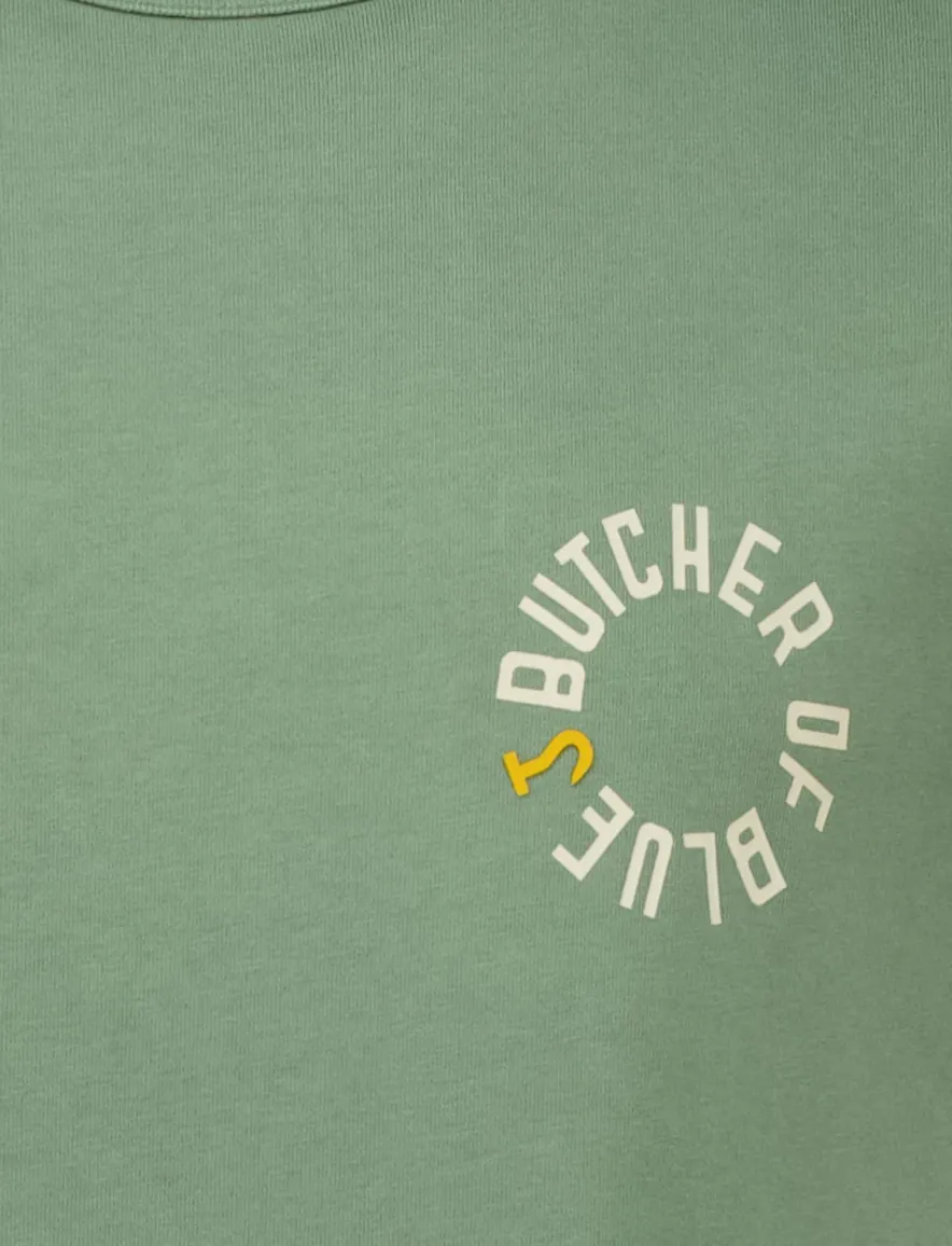 Butcher of Blue katoenen t-shirt groen backprint