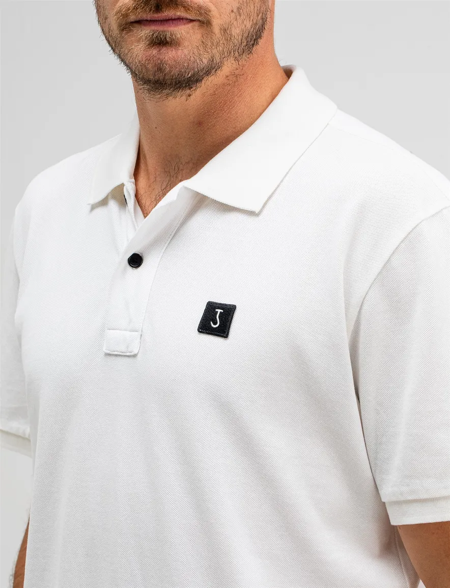 Butcher of Blue polo wit effen