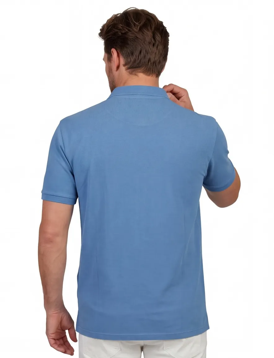 Butcher of Blue polo blauw katoen