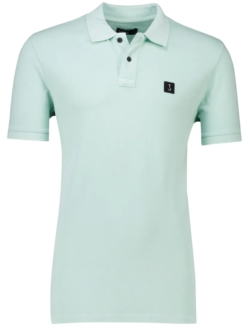 Butcher of Blue polo turquoise effen normale fit katoen pique