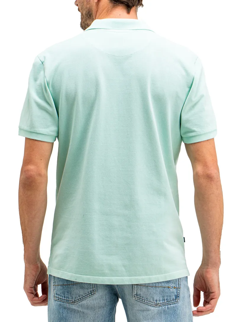 Butcher of Blue polo turquoise effen normale fit katoen pique