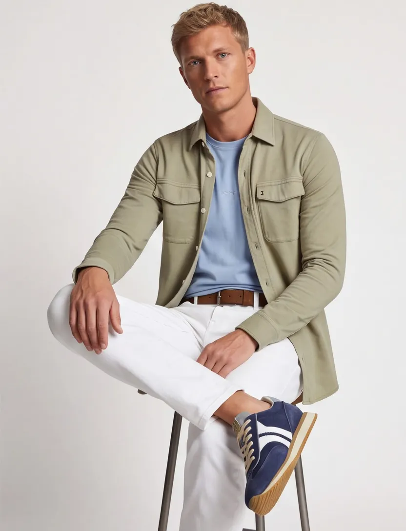Butcher of Blue overshirt khaki katoen