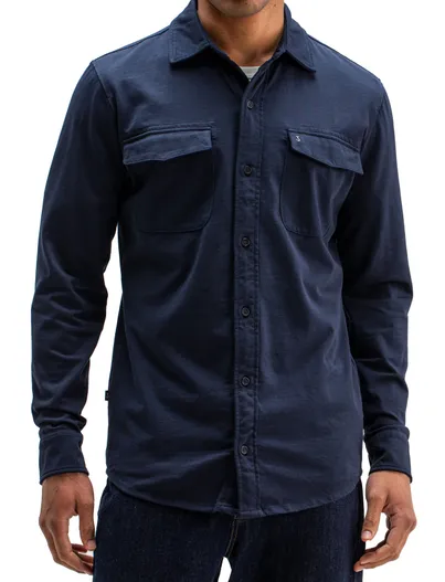 Butcher of Blue Butcher of Blue Finn overshirt donkerblauw