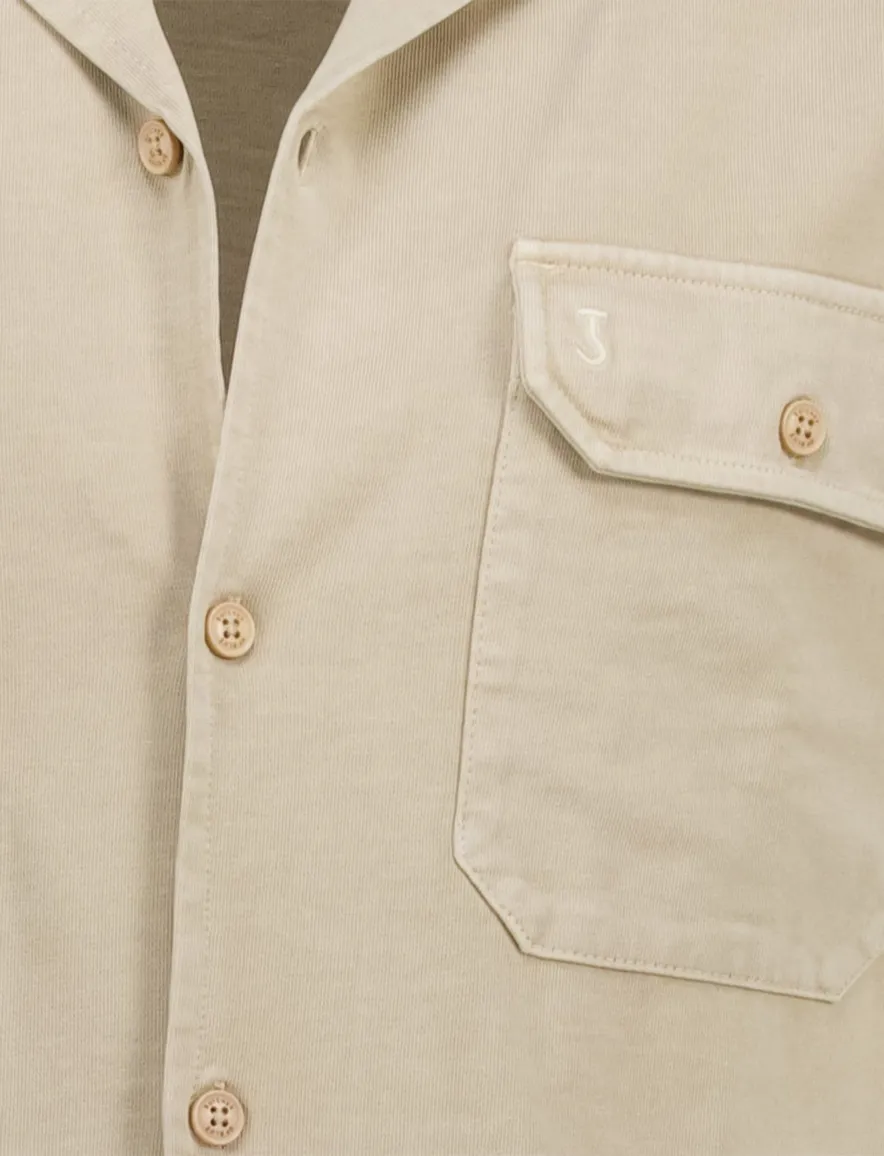 Butcher of Blue Mikey overshirt korte mouw beige