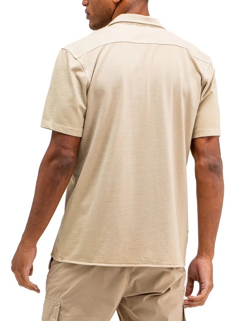 beige Butcher of Blue Mikey overshirt korte mouw