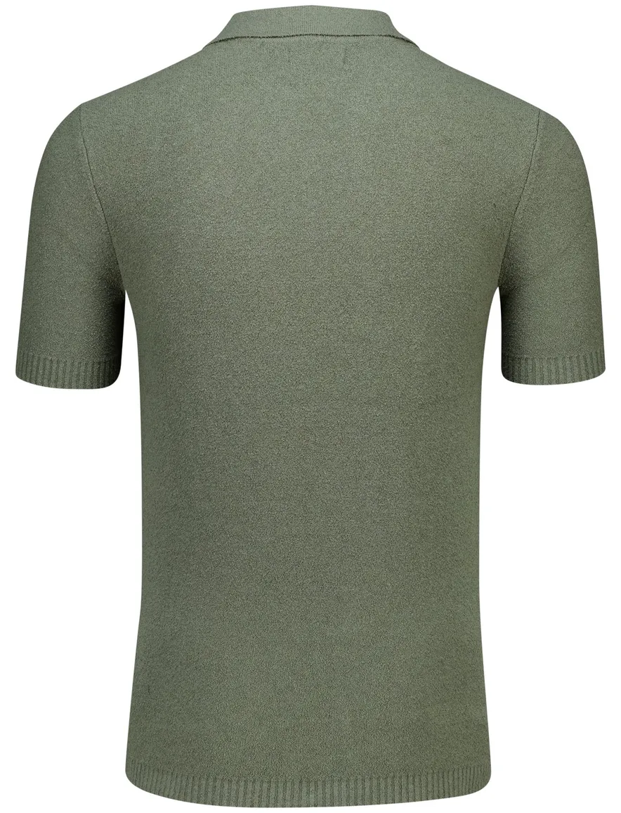 Butcher of Blue Boucle knit polo groen