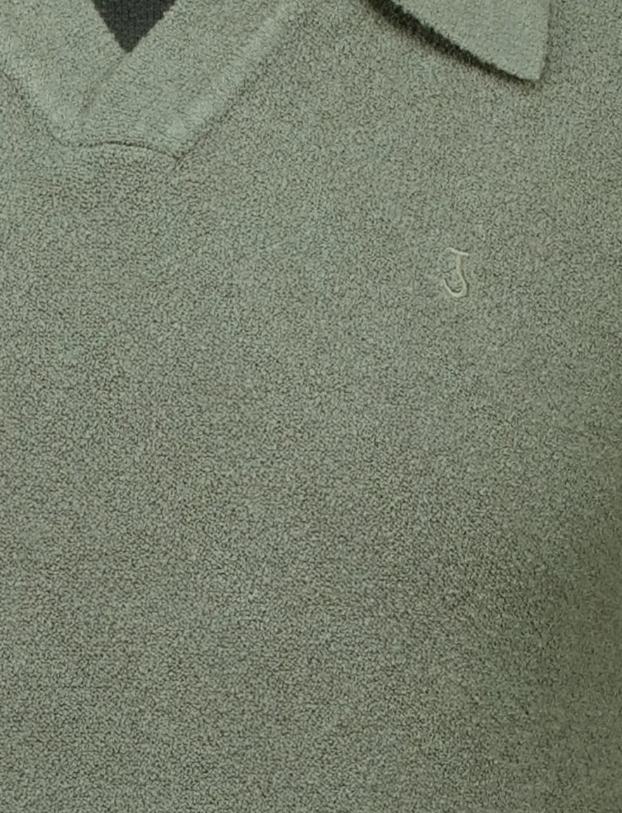 Butcher of Blue Boucle knit polo groen